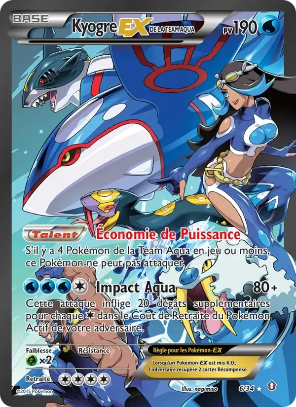 Carte Pokémon Kyogre-EX de la Team Aqua #6 — Double Danger