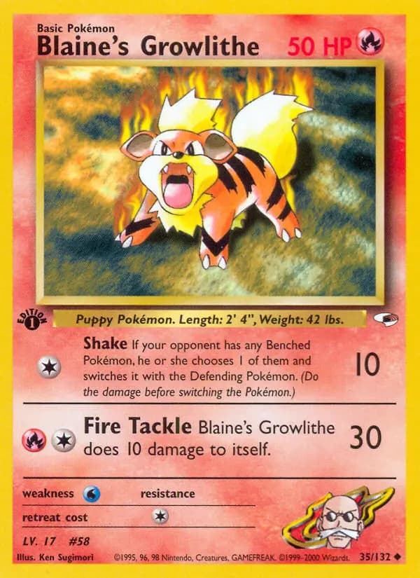 Blaine's Growlithe #35 — Gym Heroes