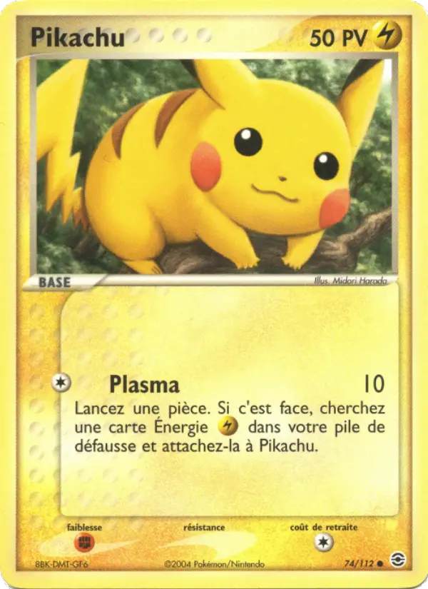 Carte Pokémon Pikachu #74 — Rouge Feu & Vert Feuille