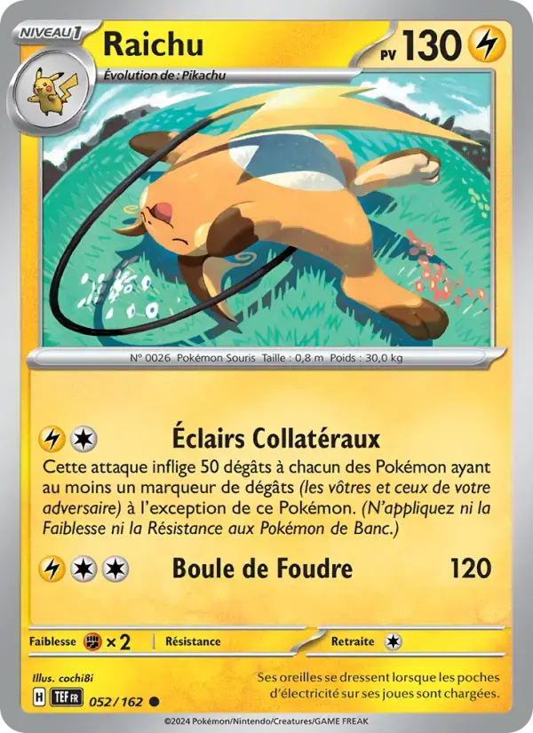 Carte Pokémon Raichu #052 — Forces Temporelles