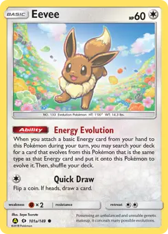 Carte Pokémon Évoli #101a — Soleil et Lune