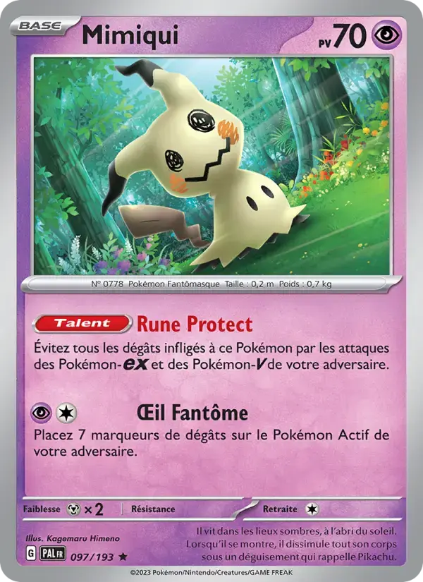 Carte Pokémon Mimiqui #097 — Évolutions à Paldea