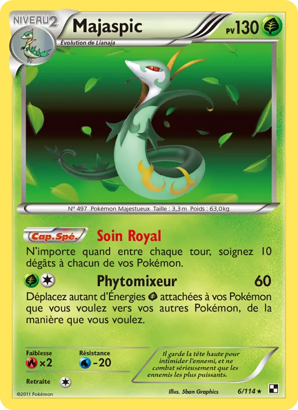 Carte Pokémon Majaspic #6 — Noir et Blanc