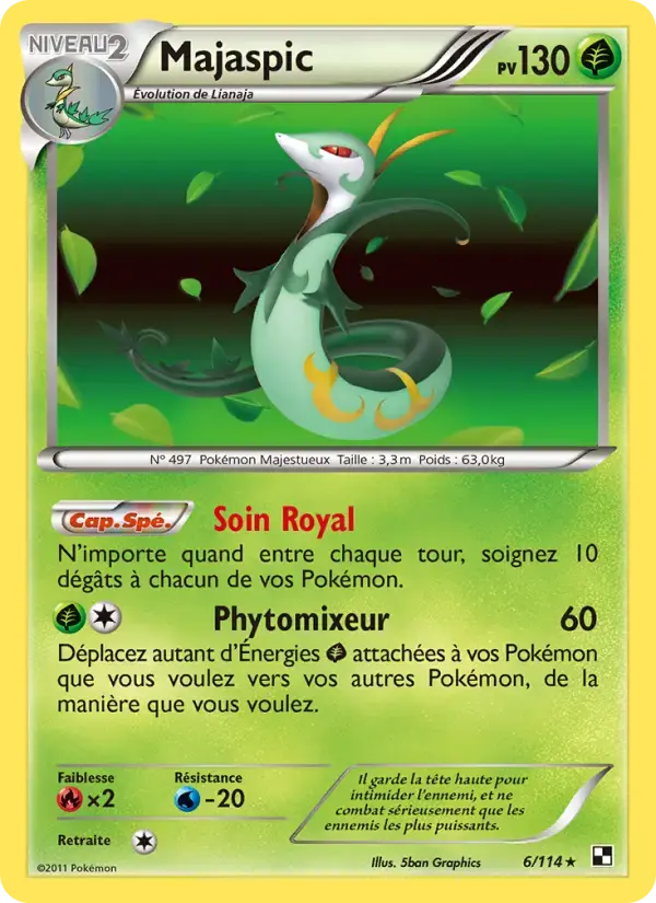 Carte Pokémon Majaspic #6 — Noir et Blanc