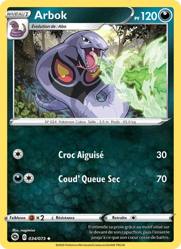 Carte Pokémon Arbok #34 — La Voie du Maître