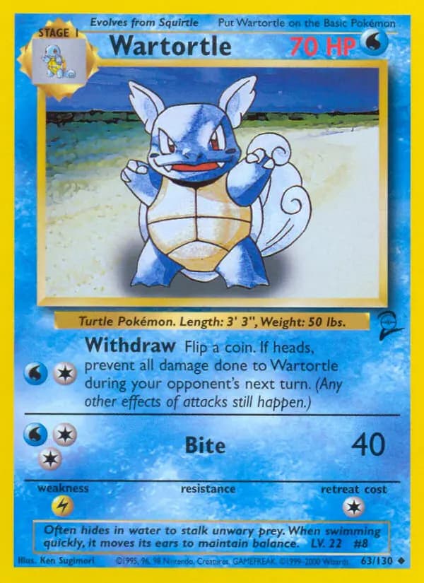 Wartortle #63 — Base Set 2