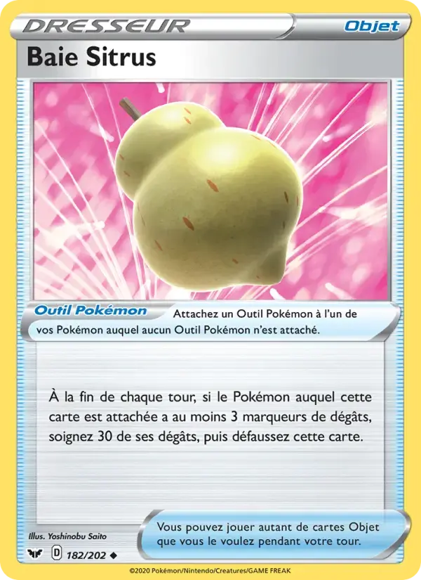 Carte Pokémon Baie Sitrus #182 — Épée et Bouclier
