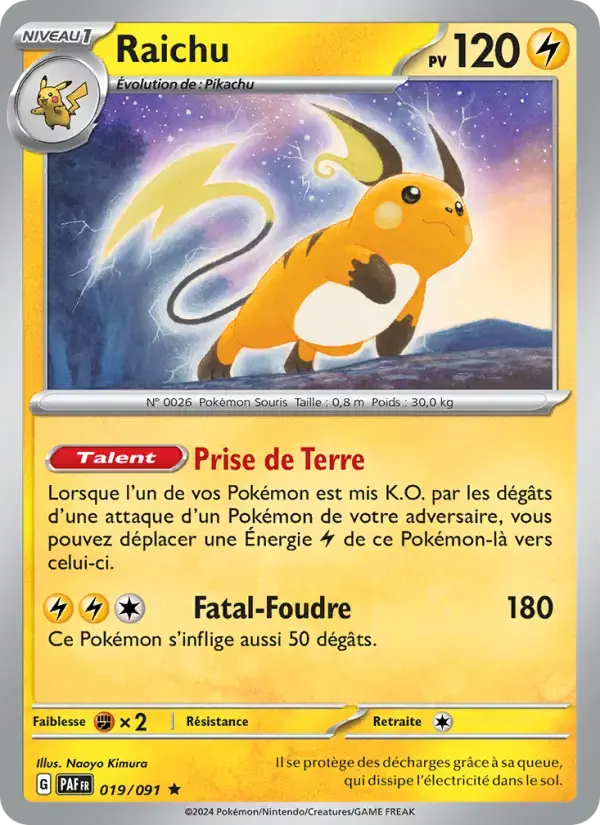 Carte Pokémon Raichu #019 — Destinées de Paldea