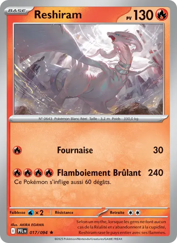 Carte Pokémon Reshiram #017 — Flammes Fantasmagoriques