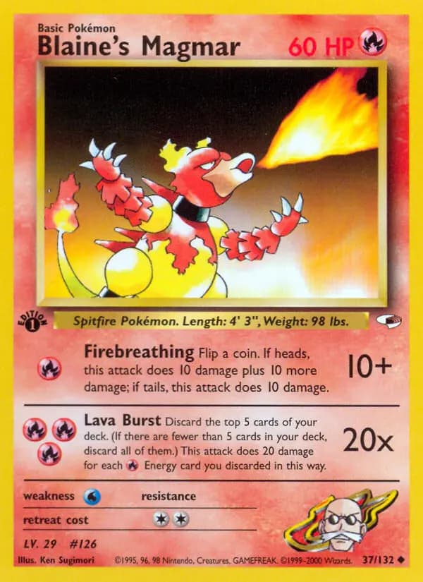 Blaine's Magmar #37 — Gym Heroes