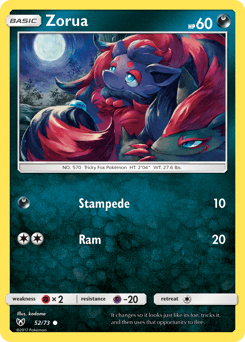 Carte Pokémon Zorua #52 — Légendes Brillantes