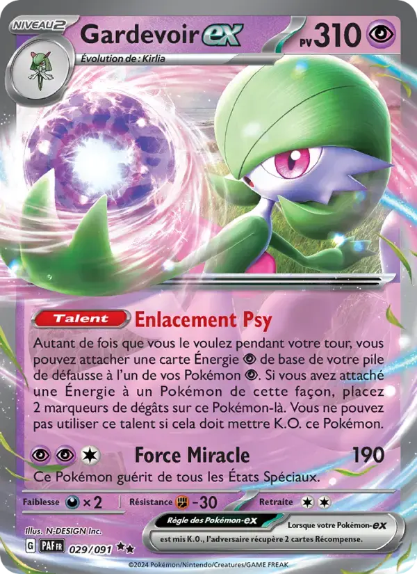 Carte Pokémon Gardevoir-ex #029 — Destinées de Paldea