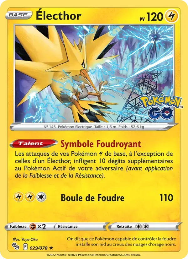Carte Pokémon Électhor #029 — Pokémon GO