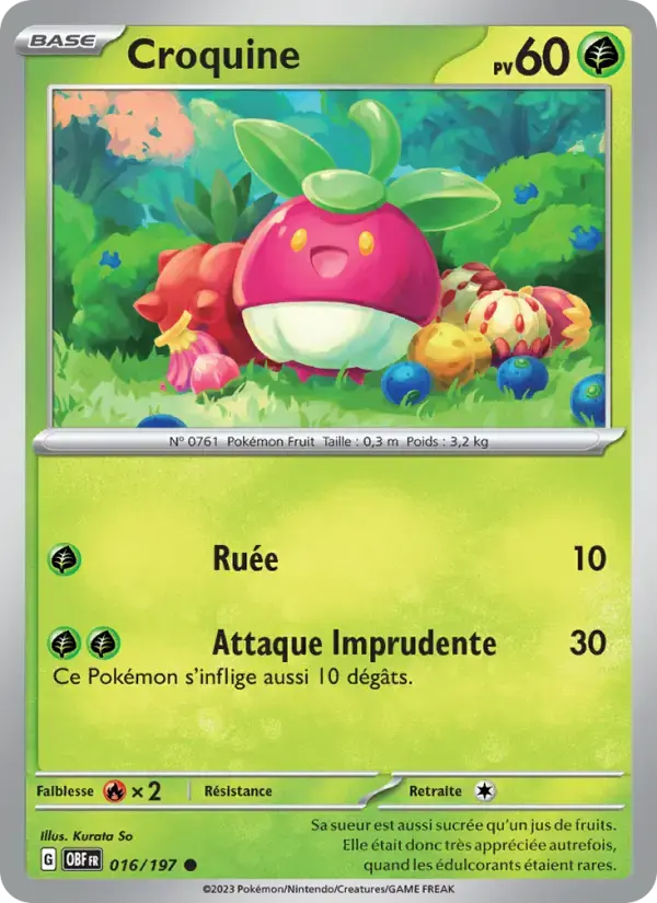 Carte Pokémon Croquine #016 — Flammes Obsidiennes