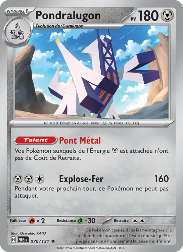 Carte Pokémon Pondralugon #070 — Évolutions Prismatiques