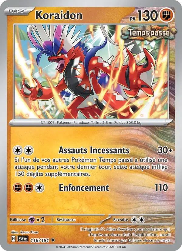 Carte Pokémon Koraidon #116 — Étincelles Déferlantes
