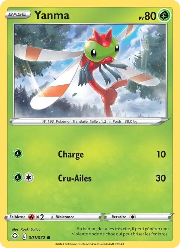 Carte Pokémon Yanma #1 — Destinées Radieuses