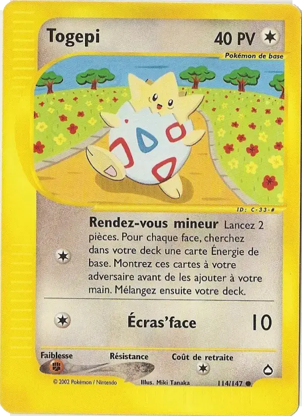 Carte Pokémon Togepi #114 — Aquapolis