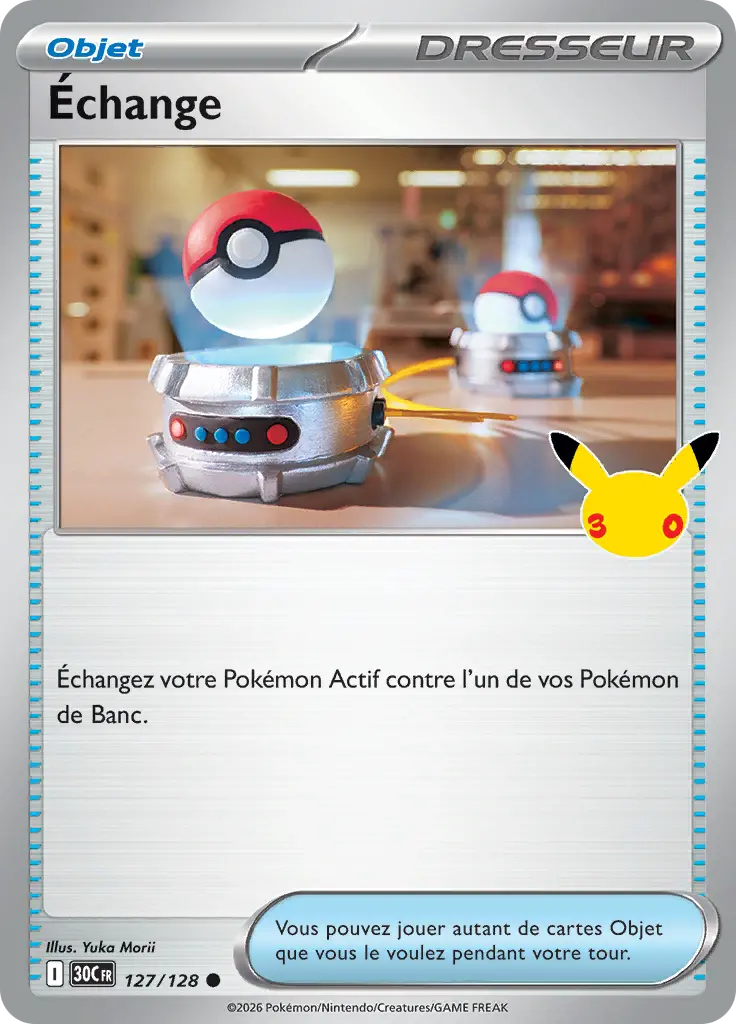 Carte Pokémon Échange #127 — 30ᵉ Anniversaire