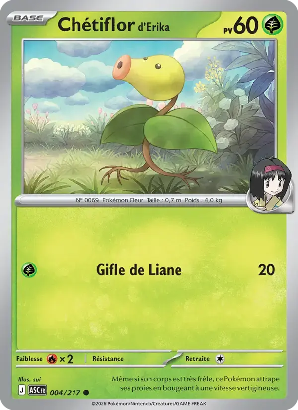 Carte Pokémon Chétiflor d'Erika #004 — Héros Transcendants