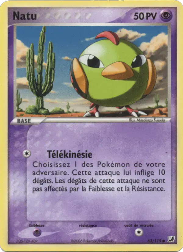 Carte Pokémon Natu #63 — Forces Cachées