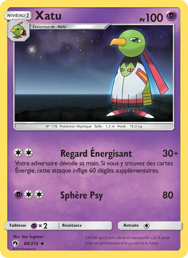 Carte Pokémon Xatu #88 — Tonnerre Perdu