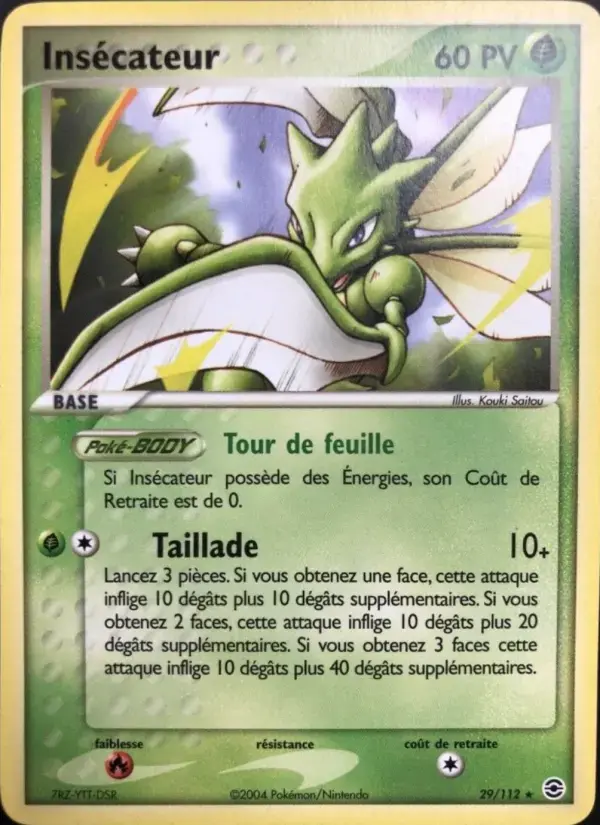 Carte Pokémon Insécateur #29 — Rouge Feu & Vert Feuille