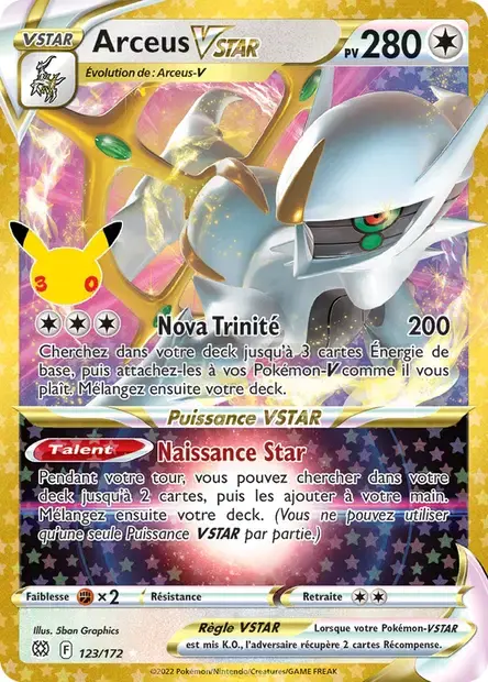 Carte Pokémon Arceus VSTAR #123/172 — 30ᵉ Anniversaire