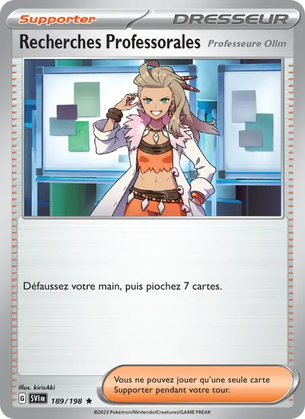 Carte Pokémon Recherches Professorales #189 — Écarlate et Violet