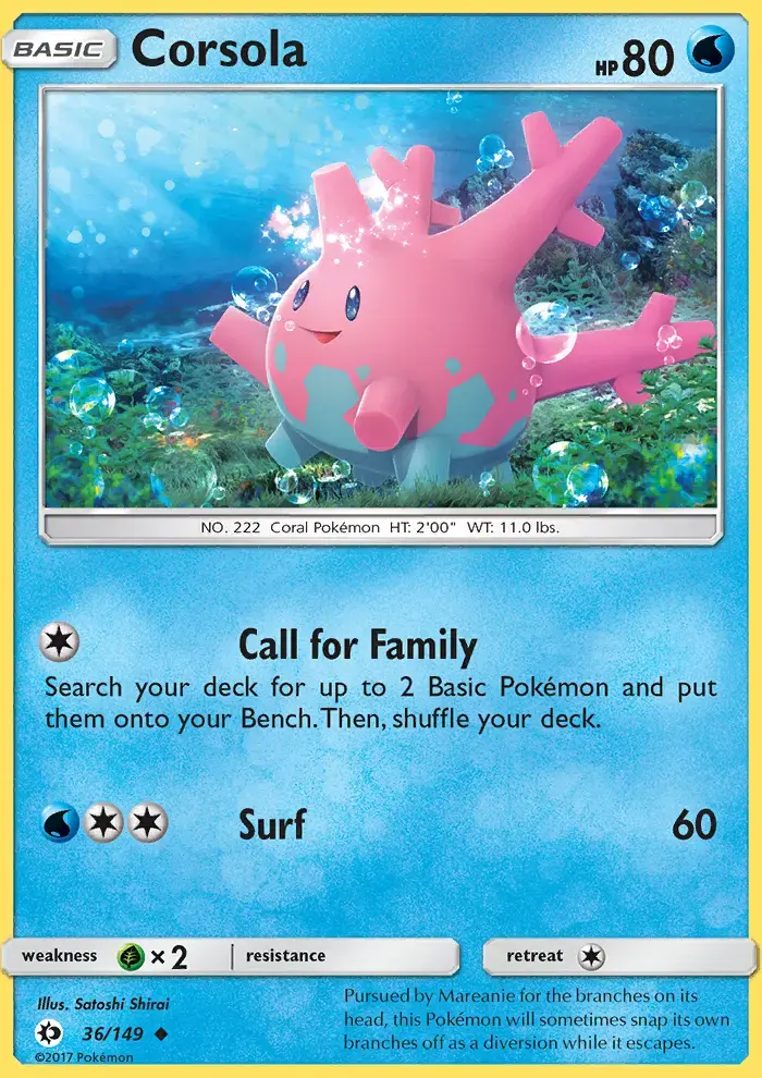 Corsola #36 — Sun & Moon