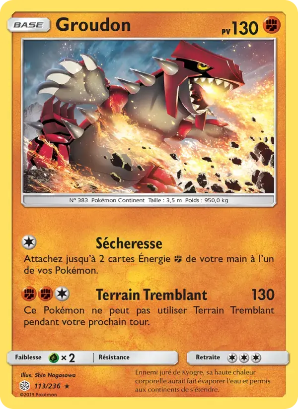 Carte Pokémon Groudon #113 — Éclipse Cosmique