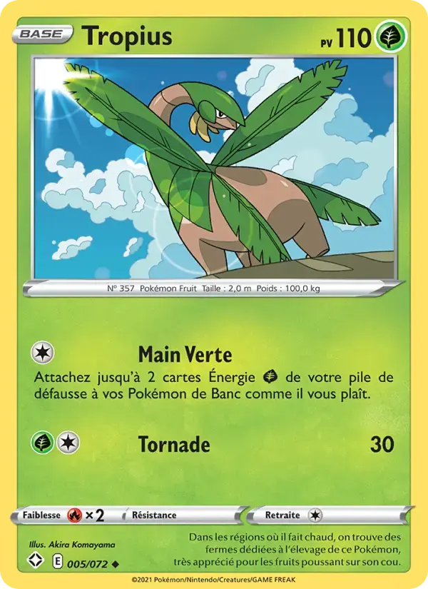 Carte Pokémon Tropius #5 — Destinées Radieuses