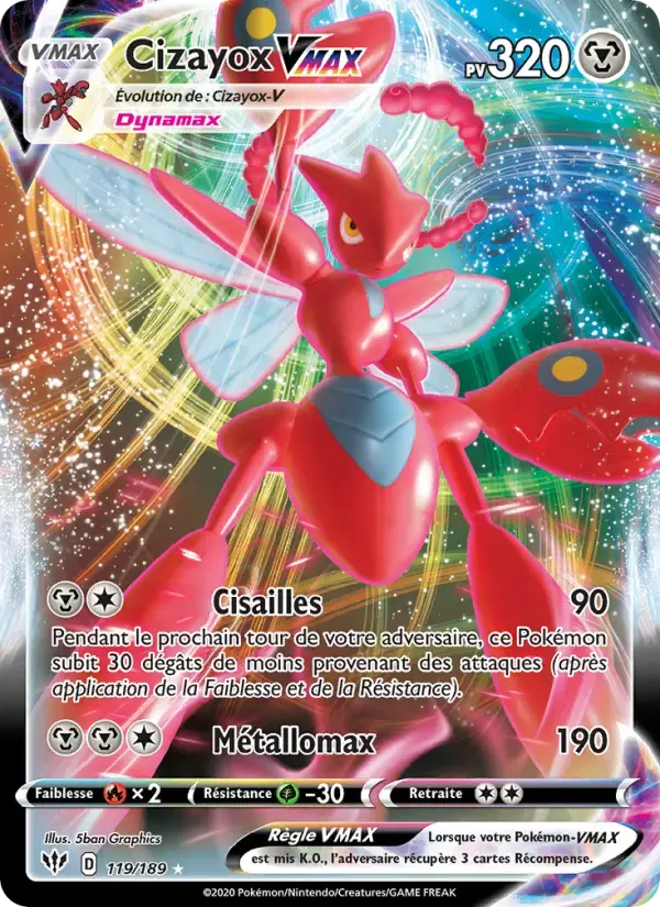 Carte Pokémon Cizayox VMAX #119 — Ténèbres Embrasées