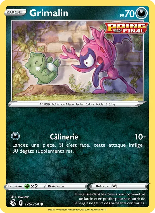 Carte Pokémon Grimalin #176 — Poing de Fusion