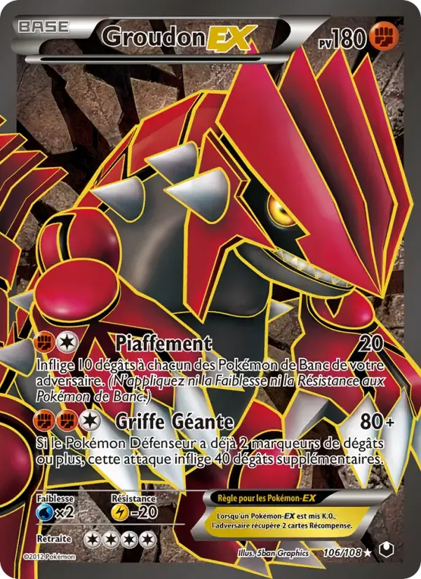 Carte Pokémon Groudon-EX #106 — Explorateurs Obscurs
