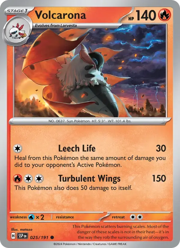 Volcarona #025 — Surging Sparks