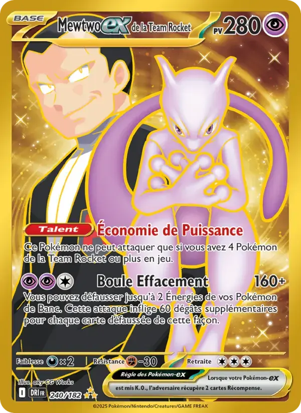 Carte Pokémon Mewtwo-ex de la Team Rocket #240 — Rivalités Destinées