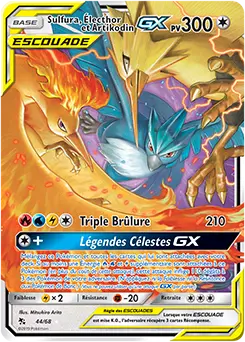 Carte Pokémon Sulfura, Électhor et Artikodin-GX #44 — Destinées Occultes