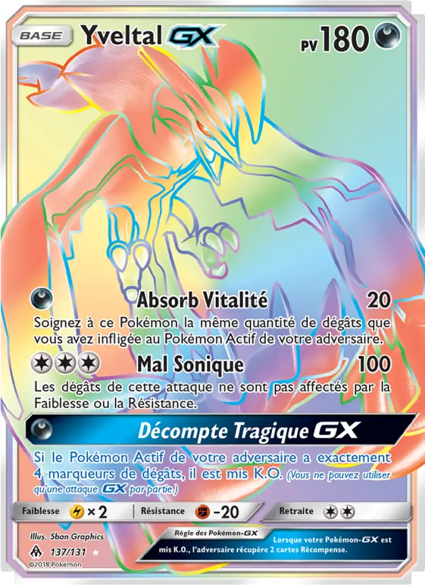 Carte Pokémon Yveltal GX #137 — Lumière Interdite
