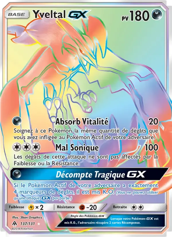 Carte Pokémon Yveltal GX #137 — Lumière Interdite