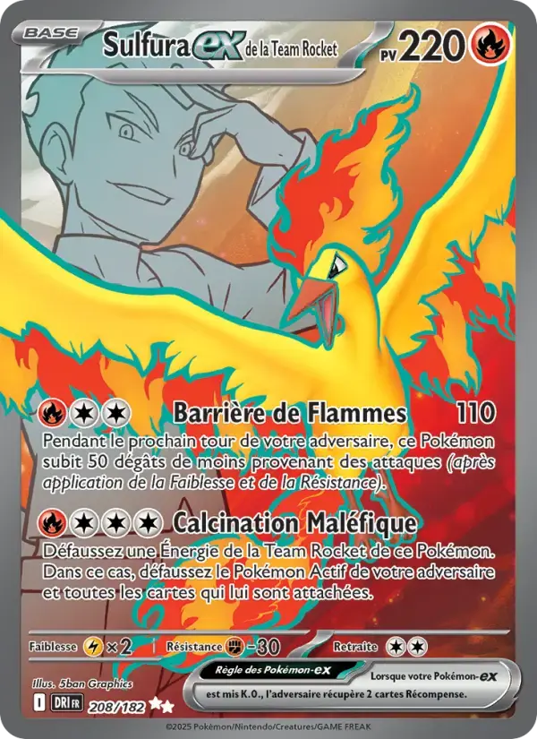 Carte Pokémon Sulfura-ex de la Team Rocket #208 — Rivalités Destinées