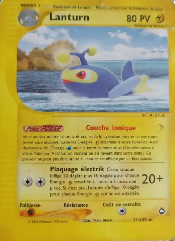 Carte Pokémon Lanturn #21 — Aquapolis