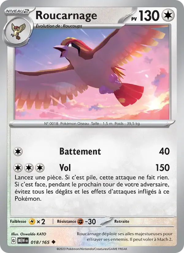 Carte Pokémon Roucarnage #018 — Pokémon 151