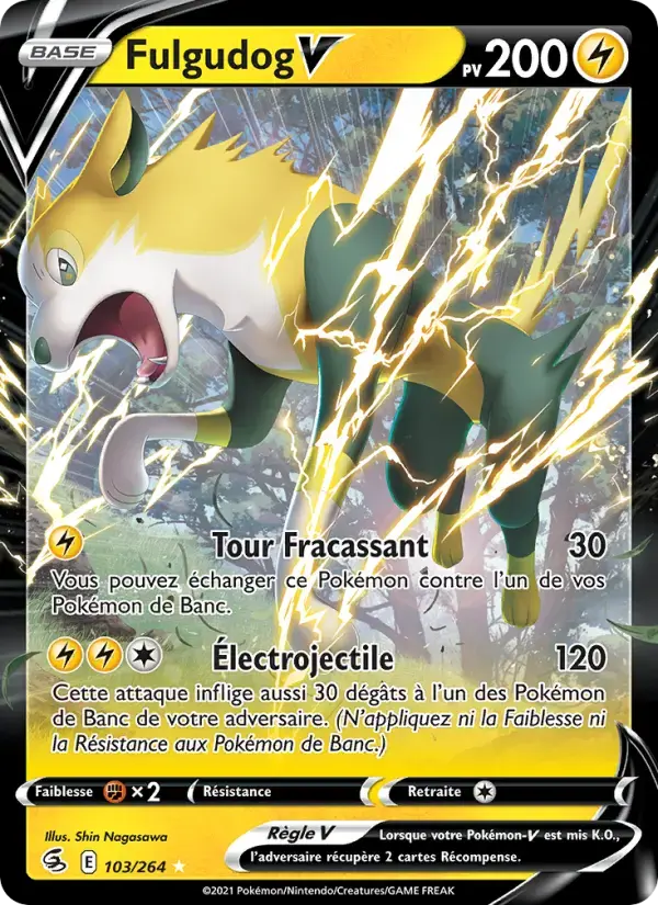 Carte Pokémon Fulgudog V #103 — Poing de Fusion