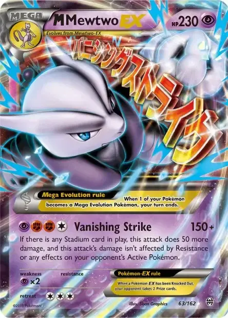 Carte Pokémon Méga Mewtwo-EX #63/162 — Jumbo