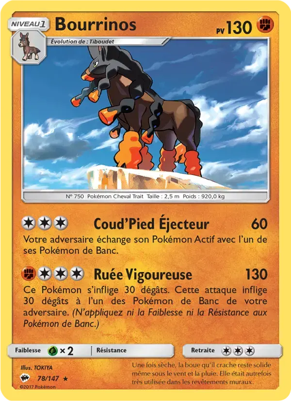 Carte Pokémon Bourrinos #78 — Ombres Ardentes