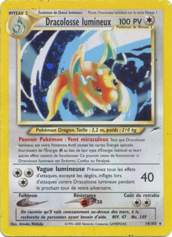 Carte Pokémon Dracolosse lumineux #14 — Neo Destiny