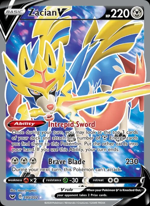 Zacian V #195 — Sword & Shield