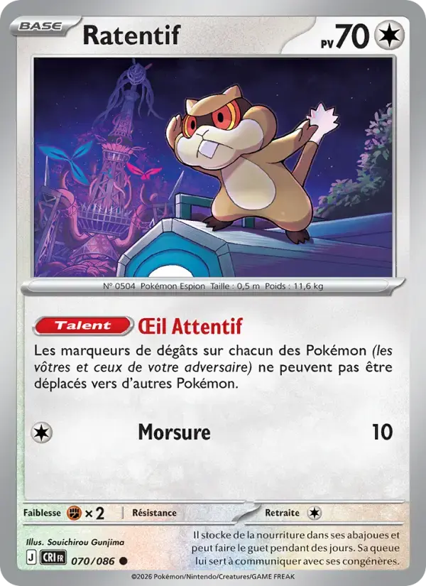 Carte Pokémon Ratentif #070 — Chaos Ascendant