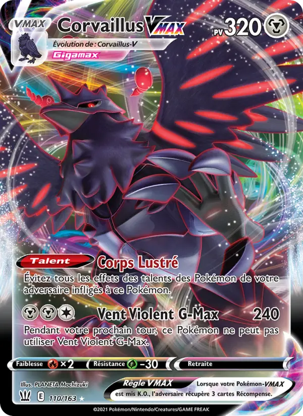Carte Pokémon Corvaillus VMAX #110 — Styles de Combat